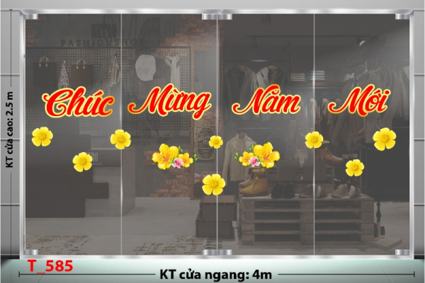 Decal dán tường Decal tết 2025 -Tết 585