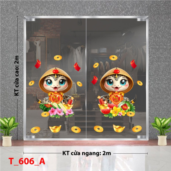 Decal dán tường Decal tết 2025 -Tết 606 A Decal dán tường Decal tết 2025 -Tết 606 A
