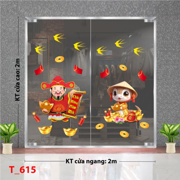 Decal dán tường Decal tết 2025 -Tết 615 Decal dán tường Decal tết 2025 -Tết 615