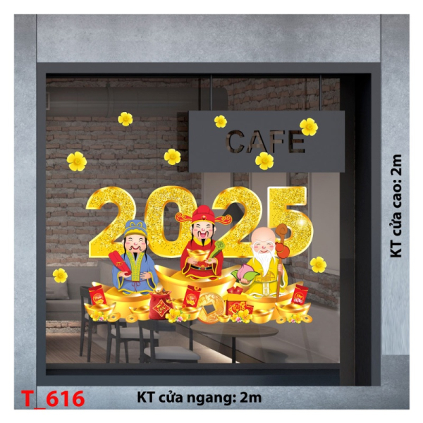Decal dán tường Decal tết 2025 -Tết 616 Decal dán tường Decal tết 2025 -Tết 616
