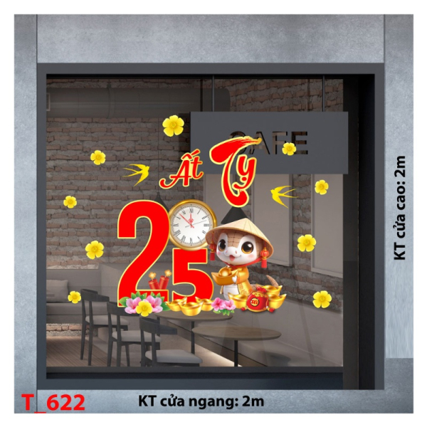 Decal dán tường Decal tết 2025 -Tết 622 Decal dán tường Decal tết 2025 -Tết 622