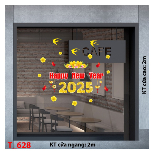 Decal dán tường Decal tết 2025 -Tết 628 Decal dán tường Decal tết 2025 -Tết 628