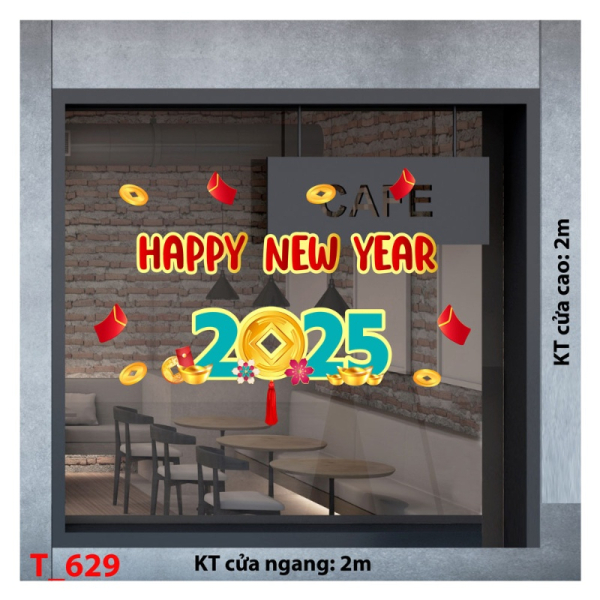 Decal dán tường Decal tết 2025 -Tết 629 Decal dán tường Decal tết 2025 -Tết 629