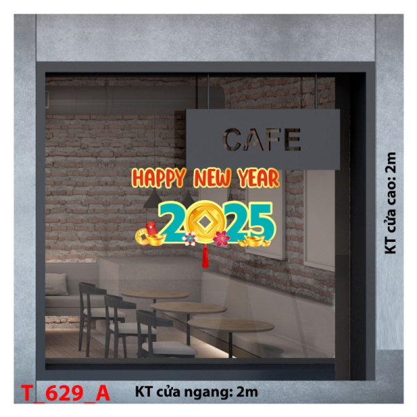 Decal dán tường Decal tết 2025 -Tết 629A Decal dán tường Decal tết 2025 -Tết 629A