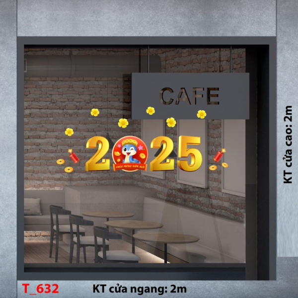 Decal dán tường Decal tết 2025 -Tết 632 Decal dán tường Decal tết 2025 -Tết 632