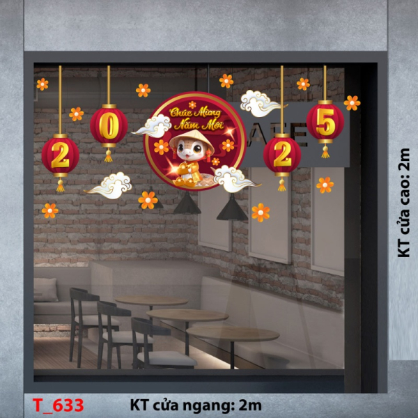 Decal dán tường Decal tết 2025 -Tết 633 Decal dán tường Decal tết 2025 -Tết 633