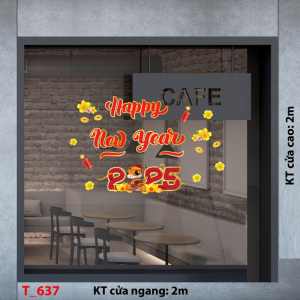 Decal dán tường Decal tết 2025 -Tết 637 Decal dán tường Decal tết 2025 -Tết 637