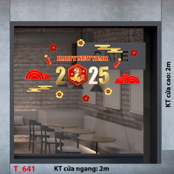 Decal dán tường Decal tết 2025 -Tết 641 Decal dán tường Decal tết 2025 -Tết 641