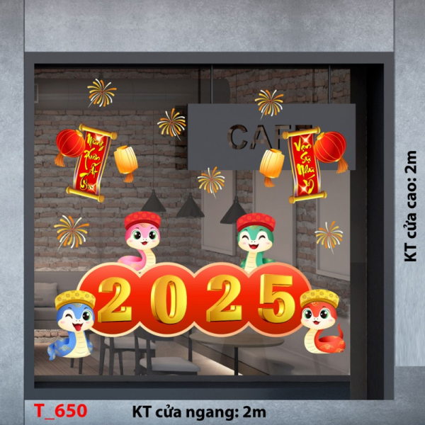 Decal dán tường Decal tết 2025 -Tết 650 Decal dán tường Decal tết 2025 -Tết 650