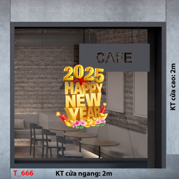 Decal dán tường Decal tết 2025 -Tết 666 Decal dán tường Decal tết 2025 -Tết 666
