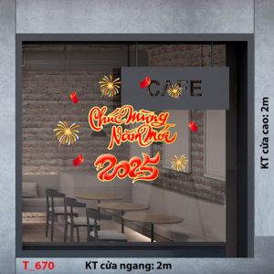 Decal dán tường Decal tết 2025- Tết 670 Decal dán tường Decal tết 2025- Tết 670