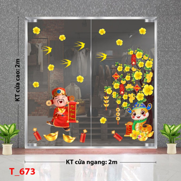 Decal dán tường Decal tết 2025- Tết 673 Decal dán tường Decal tết 2025- Tết 673
