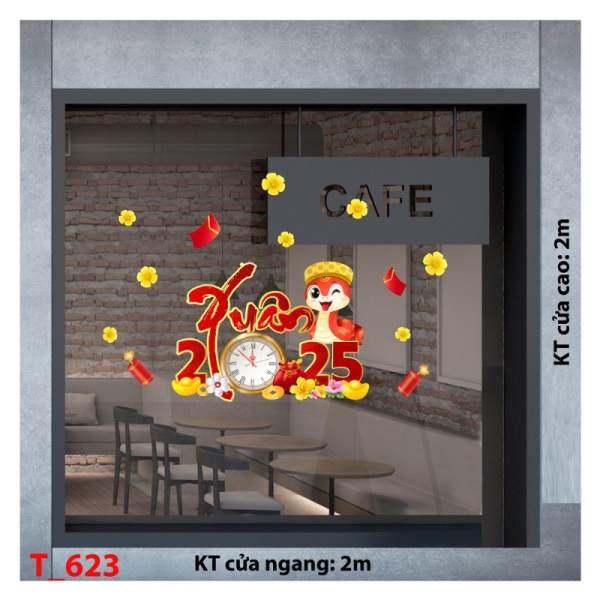 Decal dán tường Decal tết 2025 -Tết xuân 623 Decal dán tường Decal tết 2025 -Tết xuân 623