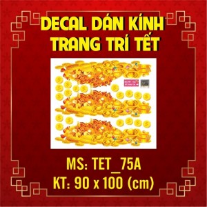 Decal dán tường Decal tết chân tiền vàng mừng xuân dài 3 mét Decal dán tường Decal tết chân tiền vàng mừng xuân dài 3 mét