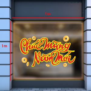 Decal dán tường Decal tết chữ chúc mừng năm mới Decal dán tường Decal tết chữ chúc mừng năm mới