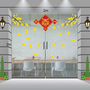 Decal dán tường Decal tết hoa mai xuân nhâm dần 2022 Decal dán tường Decal tết hoa mai xuân nhâm dần 2022