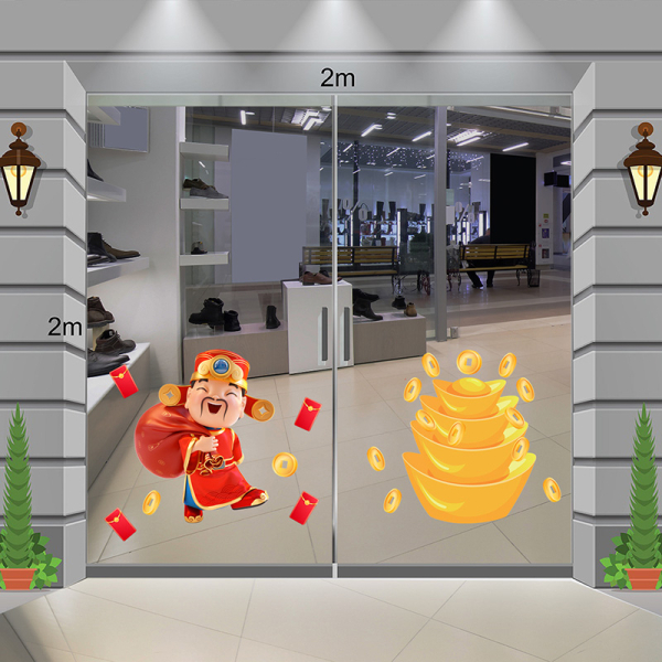 Decal dán tường Decal tết thần tài vui xuân Decal dán tường Decal tết thần tài vui xuân