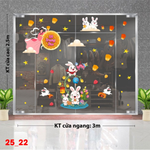 Decal dán tường Decal tết trung thu dán kính số 22