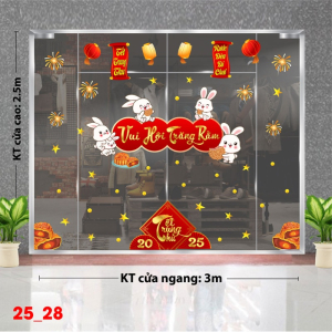 Decal dán tường Decal tết trung thu dán kính số 28