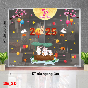 Decal dán tường Decal tết trung thu dán kính số 30