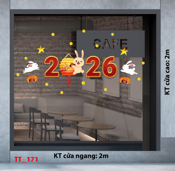 Decal dán tường Decal Tết trung thu  mẫu 171  