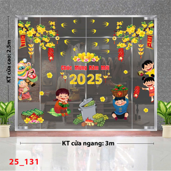 Decal dán tường Decal Tết xuân - Nồi bánh chưng Decal dán tường Decal Tết xuân - Nồi bánh chưng