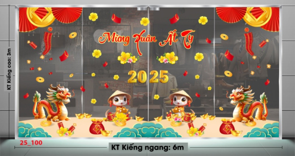 Decal dán tường Decal Tết xuân 2025 -   Combo 100