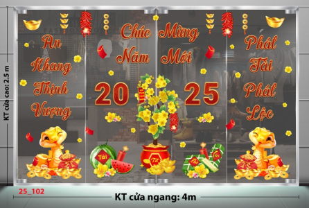 Decal dán tường Decal Tết xuân 2025 - Combo 102 Decal dán tường Decal Tết xuân 2025 - Combo 102