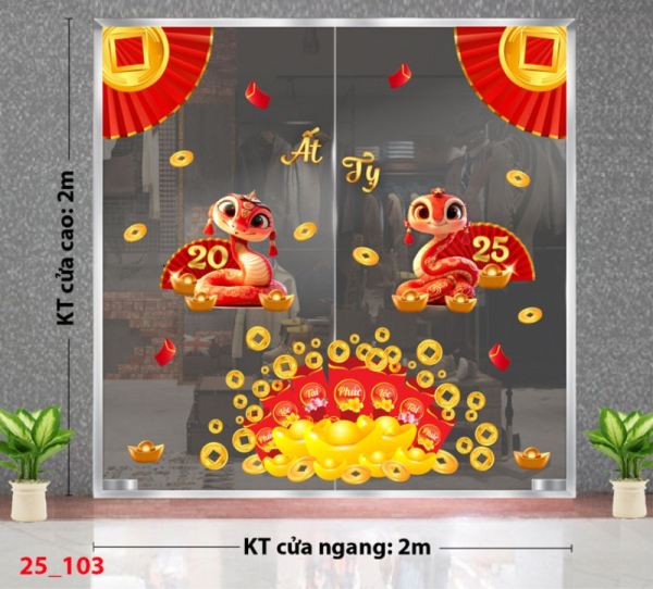Decal dán tường Decal Tết xuân 2025 - Combo 103 Decal dán tường Decal Tết xuân 2025 - Combo 103