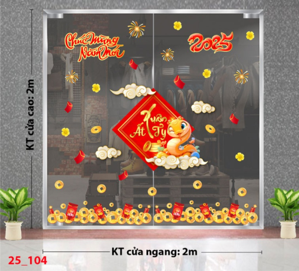 Decal dán tường Decal Tết xuân 2025 - Combo 104 Decal dán tường Decal Tết xuân 2025 - Combo 104
