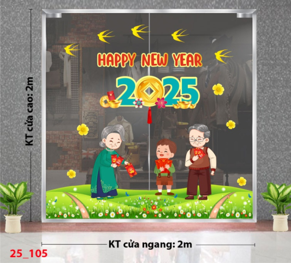 Decal dán tường Decal Tết xuân 2025 - Combo 105 Decal dán tường Decal Tết xuân 2025 - Combo 105