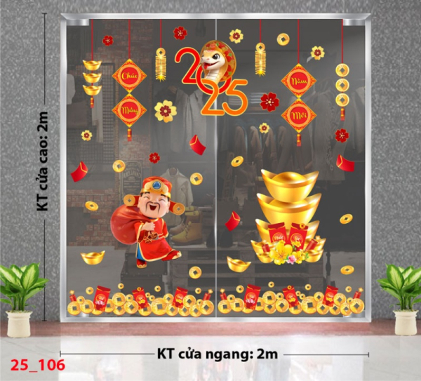 Decal dán tường Decal Tết xuân 2025 - Combo 106 Decal dán tường Decal Tết xuân 2025 - Combo 106