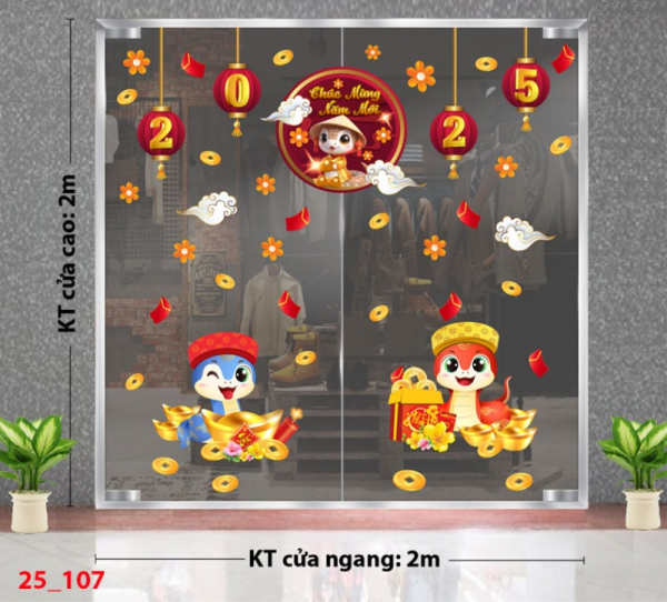 Decal dán tường Decal Tết xuân 2025 - Combo 107 Decal dán tường Decal Tết xuân 2025 - Combo 107