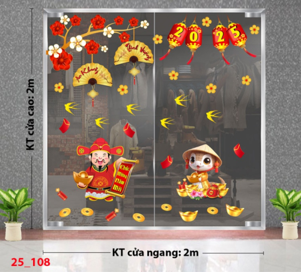 Decal dán tường Decal Tết xuân 2025 - Combo 108 Decal dán tường Decal Tết xuân 2025 - Combo 108