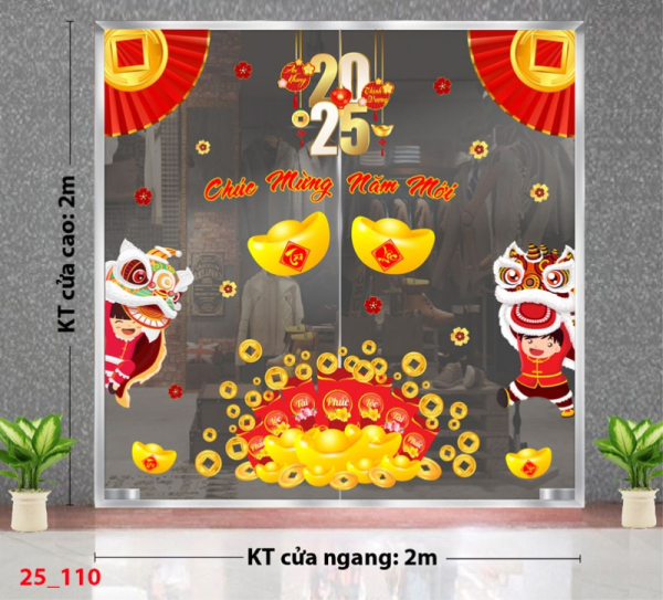 Decal dán tường Decal Tết xuân 2025 - Combo 110 Decal dán tường Decal Tết xuân 2025 - Combo 110