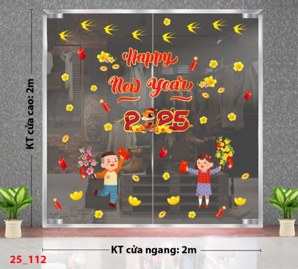 Decal dán tường Decal Tết xuân 2025 - Combo 112 Decal dán tường Decal Tết xuân 2025 - Combo 112