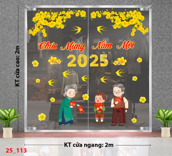 Decal dán tường Decal Tết xuân 2025 - Combo 113 Decal dán tường Decal Tết xuân 2025 - Combo 113