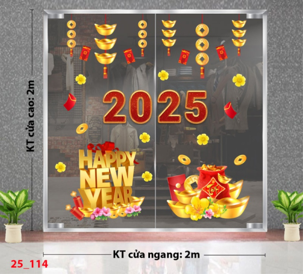 Decal dán tường Decal Tết xuân 2025 - Combo 114 Decal dán tường Decal Tết xuân 2025 - Combo 114
