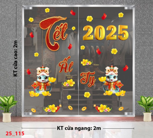 Decal dán tường Decal Tết xuân 2025 - Combo 115