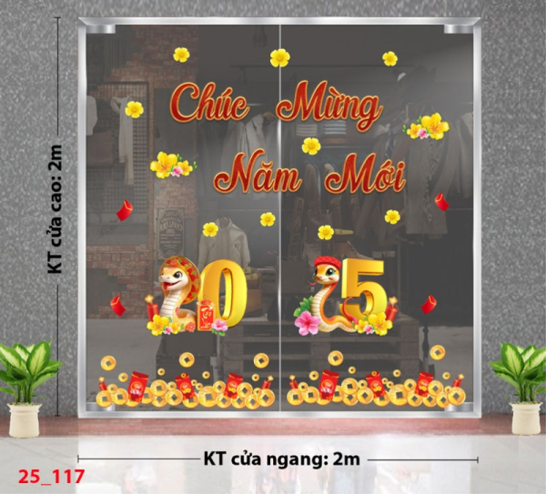 Decal dán tường Decal Tết xuân 2025 - Combo 117 Decal dán tường Decal Tết xuân 2025 - Combo 117