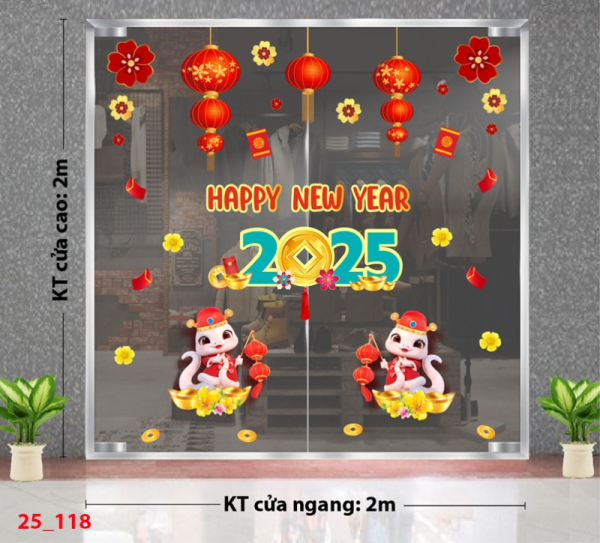 Decal dán tường Decal Tết xuân 2025 - Combo 118 Decal dán tường Decal Tết xuân 2025 - Combo 118