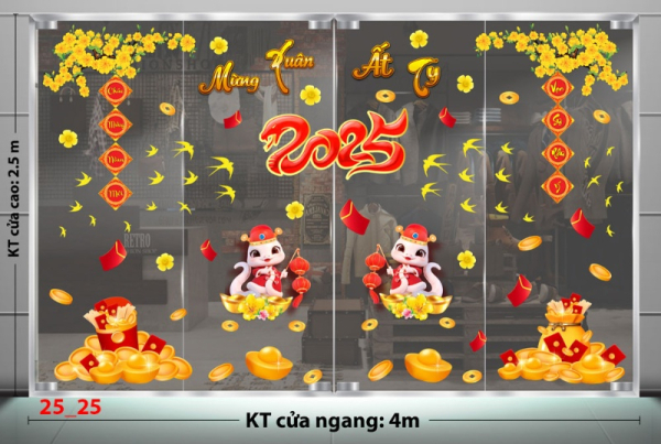 Decal dán tường Decal Tết xuân 2025 - Combo 25 Decal dán tường Decal Tết xuân 2025 - Combo 25