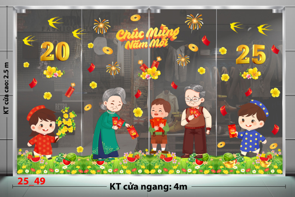 Decal dán tường Decal Tết xuân 2025 - Combo 49 Decal dán tường Decal Tết xuân 2025 - Combo 49