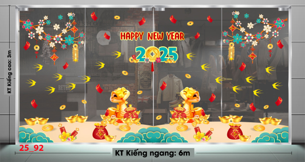 Decal dán tường Decal Tết xuân 2025 - Combo 92 Decal dán tường Decal Tết xuân 2025 - Combo 92