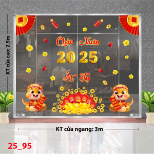 Decal dán tường Decal Tết xuân 2025 - Combo 95