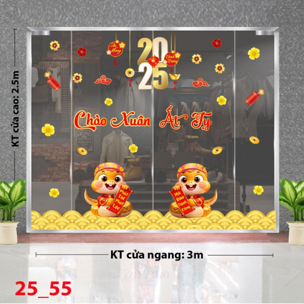 Decal dán tường Decal Tết xuân 2025 - Combo Tết 55 Decal dán tường Decal Tết xuân 2025 - Combo Tết 55
