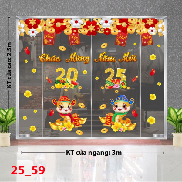 Decal dán tường Decal Tết xuân 2025 - Combo Tết 59 Decal dán tường Decal Tết xuân 2025 - Combo Tết 59