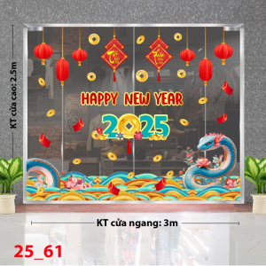 Decal dán tường Decal Tết xuân 2025 - Combo tết 61 