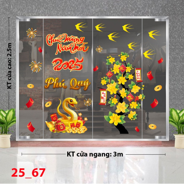 Decal dán tường Decal Tết xuân 2025 - Combo tết 67 Decal dán tường Decal Tết xuân 2025 - Combo tết 67