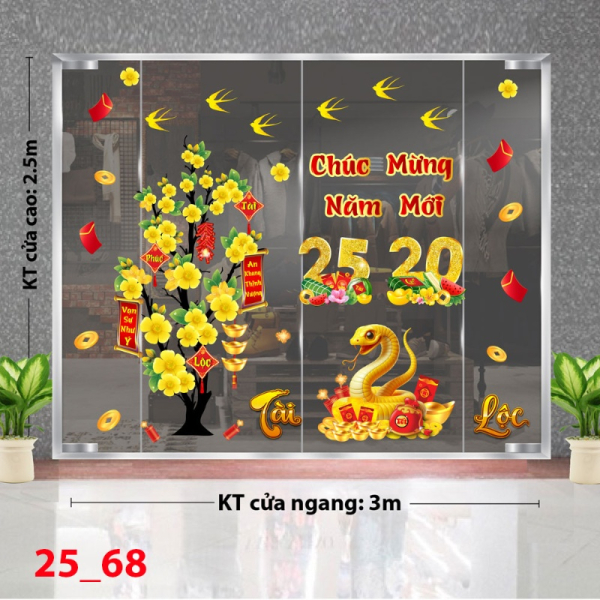 Decal dán tường Decal Tết xuân 2025 - Combo tết 68 Decal dán tường Decal Tết xuân 2025 - Combo tết 68